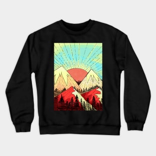 Retro mountain hills Crewneck Sweatshirt